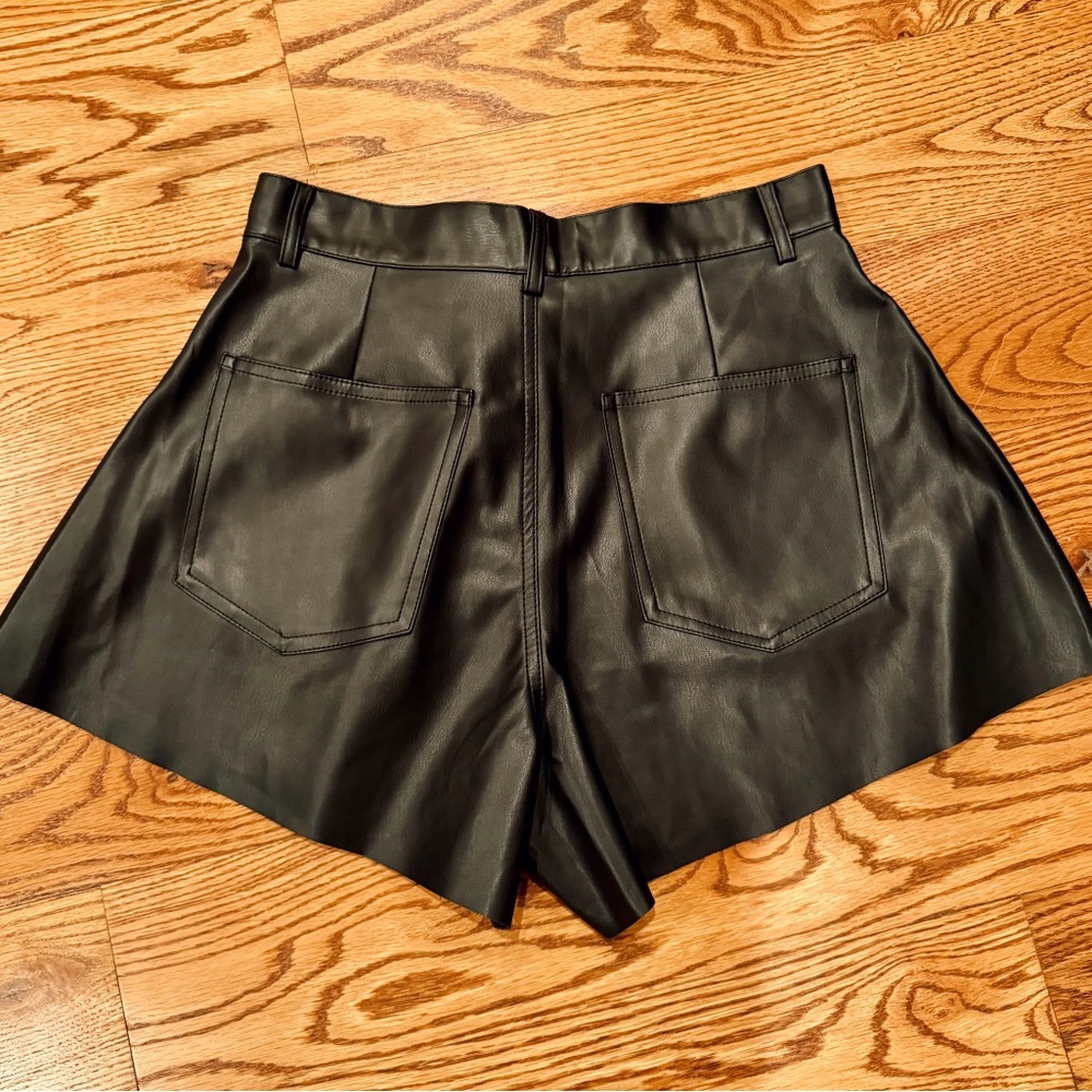 Weworewhat Shorts Weworewhat Flare Bell Short Vegan Leather